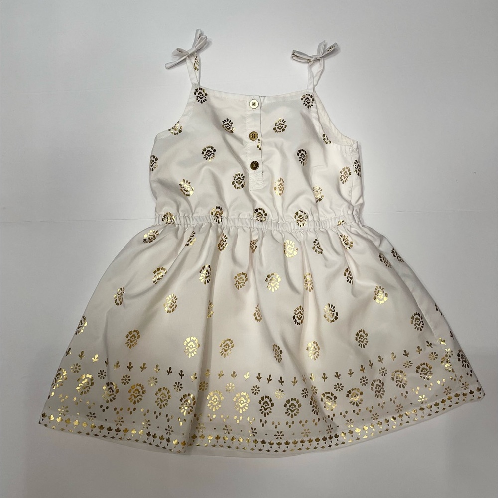 Carter’s Gold and White 12 month Old Girls Dress, Great to Layer with a Cardigan